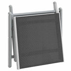 vidaXL Klappbare Fußstütze Schwarz und Silbern Textilene und Aluminium