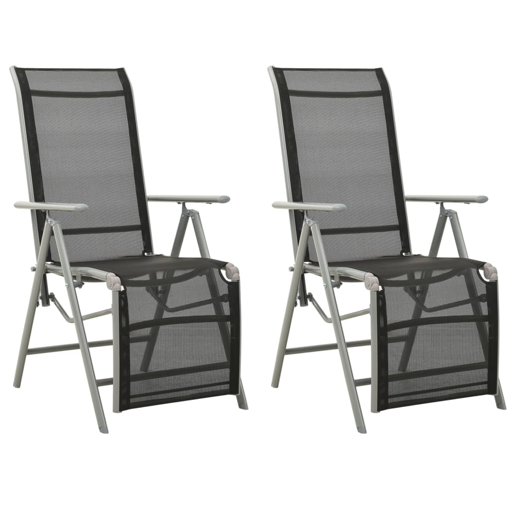 vidaXL Garten-Liegestühle 2 Stk. Textilene und Aluminium Silbern