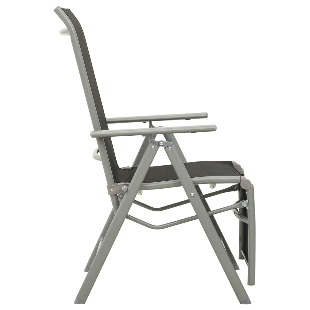 vidaXL Garten-Liegestühle 2 Stk. Textilene und Aluminium Silbern