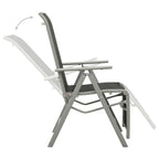 vidaXL Garten-Liegestühle 2 Stk. Textilene und Aluminium Silbern