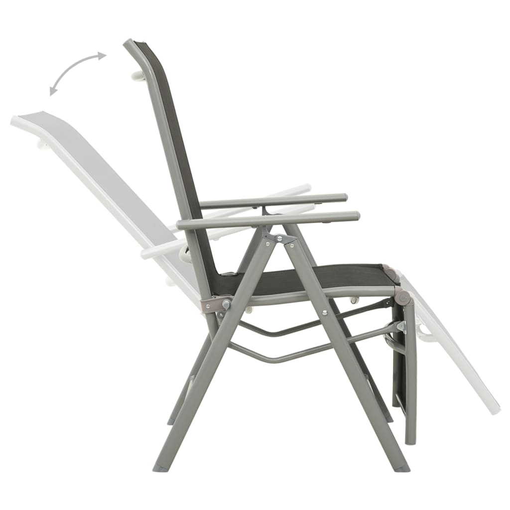 vidaXL Garten-Liegestühle 2 Stk. Textilene und Aluminium Silbern