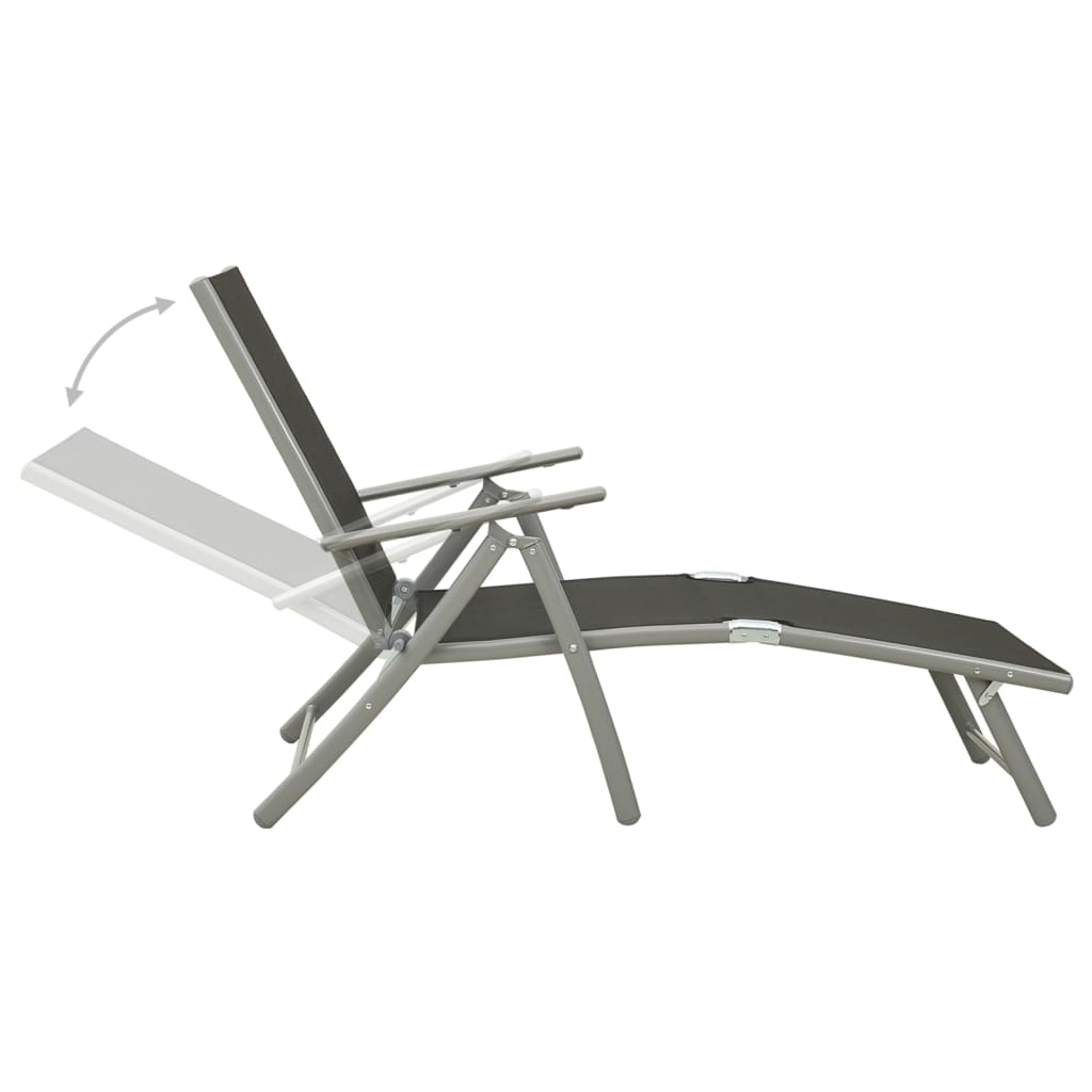 vidaXL 3-tlg. Garten-Lounge-Set Textilene und Aluminium Silbern