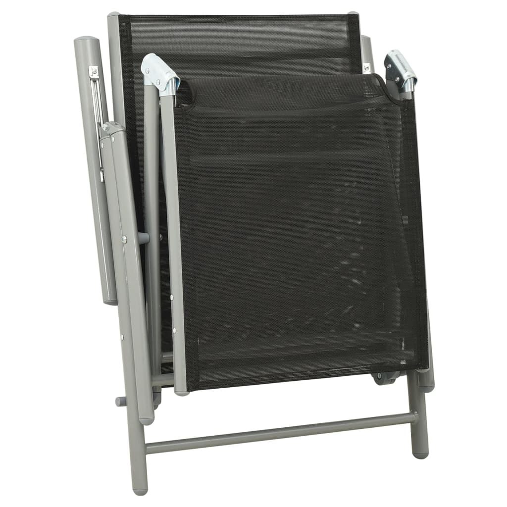 vidaXL 3-tlg. Garten-Lounge-Set Textilene und Aluminium Silbern