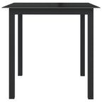 vidaXL Gartentisch Schwarz 80x80x74 cm Aluminium und Glas