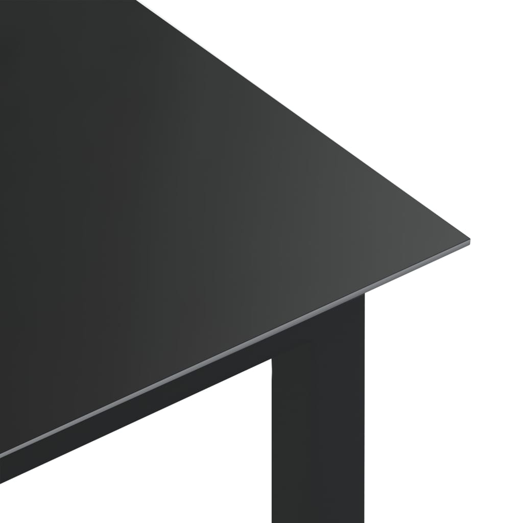 vidaXL Gartentisch Schwarz 80x80x74 cm Aluminium und Glas