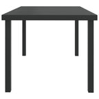 vidaXL Gartentisch Schwarz 140x90x74 cm Aluminium und WPC
