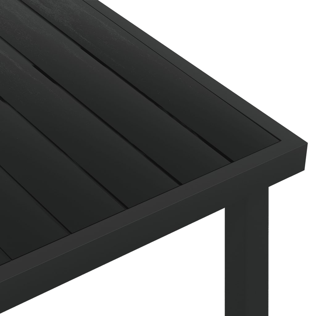 vidaXL Gartentisch Schwarz 140x90x74 cm Aluminium und WPC