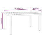 vidaXL Gartentisch Schwarz 140x90x74 cm Aluminium und WPC
