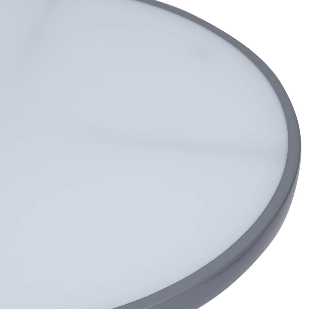 vidaXL Gartentisch Hellgrau 60 cm Stahl und Glas