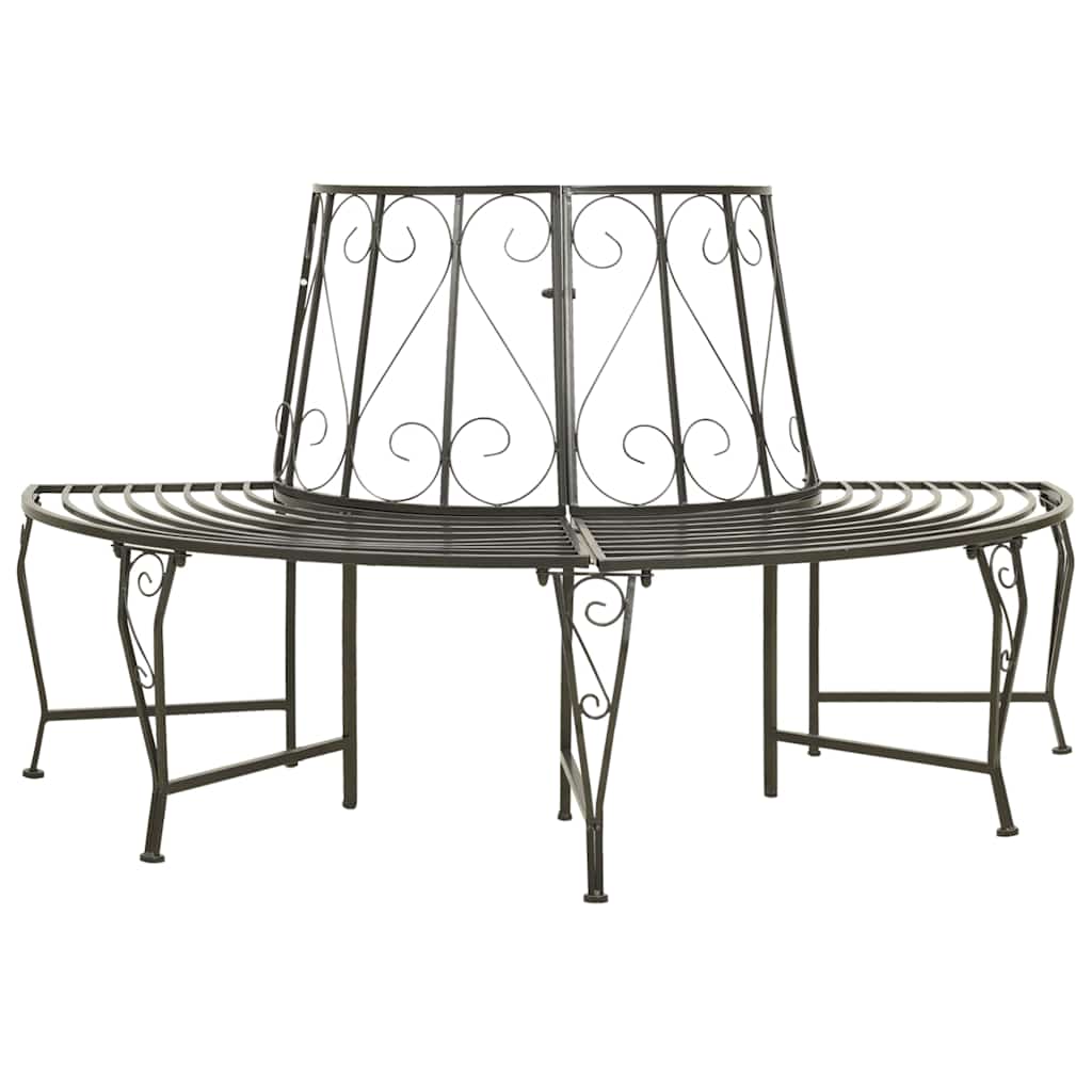 vidaXL Baumbank Halbrund 160 cm Stahl