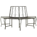 vidaXL Baumbank Halbrund 160 cm Stahl