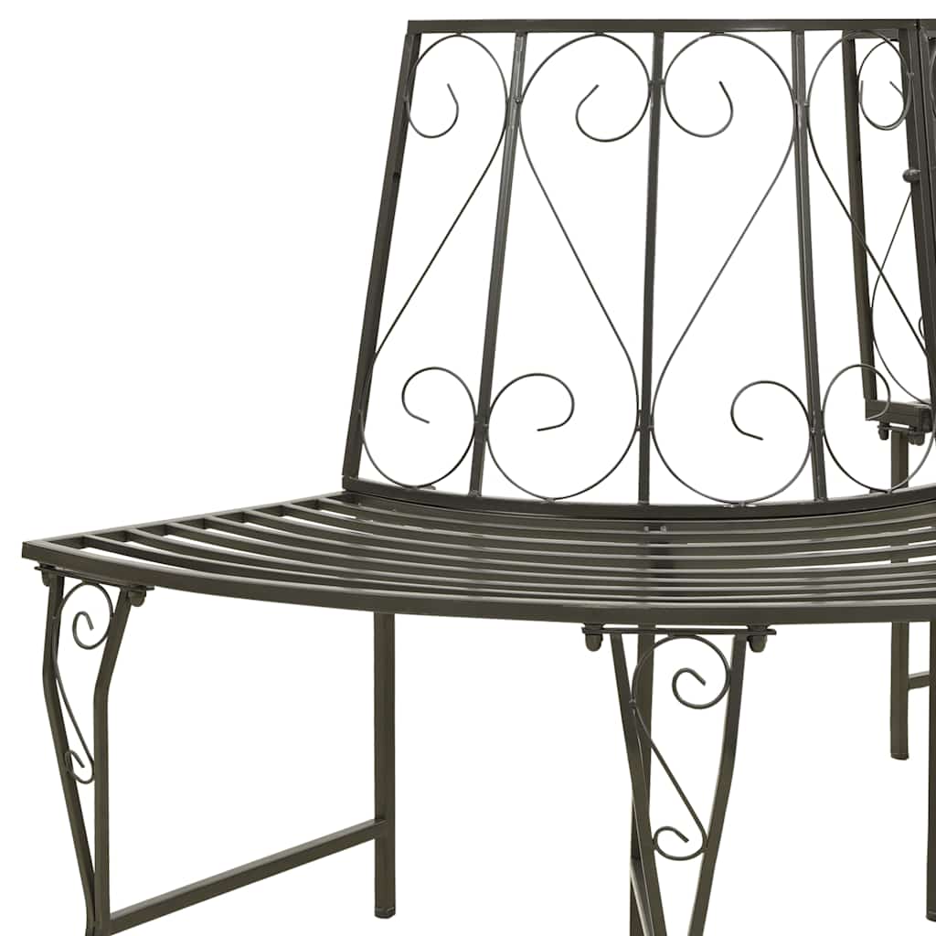 vidaXL Baumbank Halbrund 160 cm Stahl