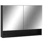 vidaXL LED-Spiegelschrank fürs Bad Schwarz 80x15x60 cm MDF