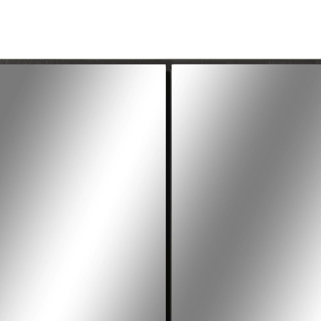 vidaXL LED-Spiegelschrank fürs Bad Schwarz 80x15x60 cm MDF