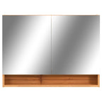 vidaXL LED-Spiegelschrank fürs Bad Eiche 80x15x60 cm MDF