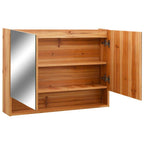 vidaXL LED-Spiegelschrank fürs Bad Eiche 80x15x60 cm MDF