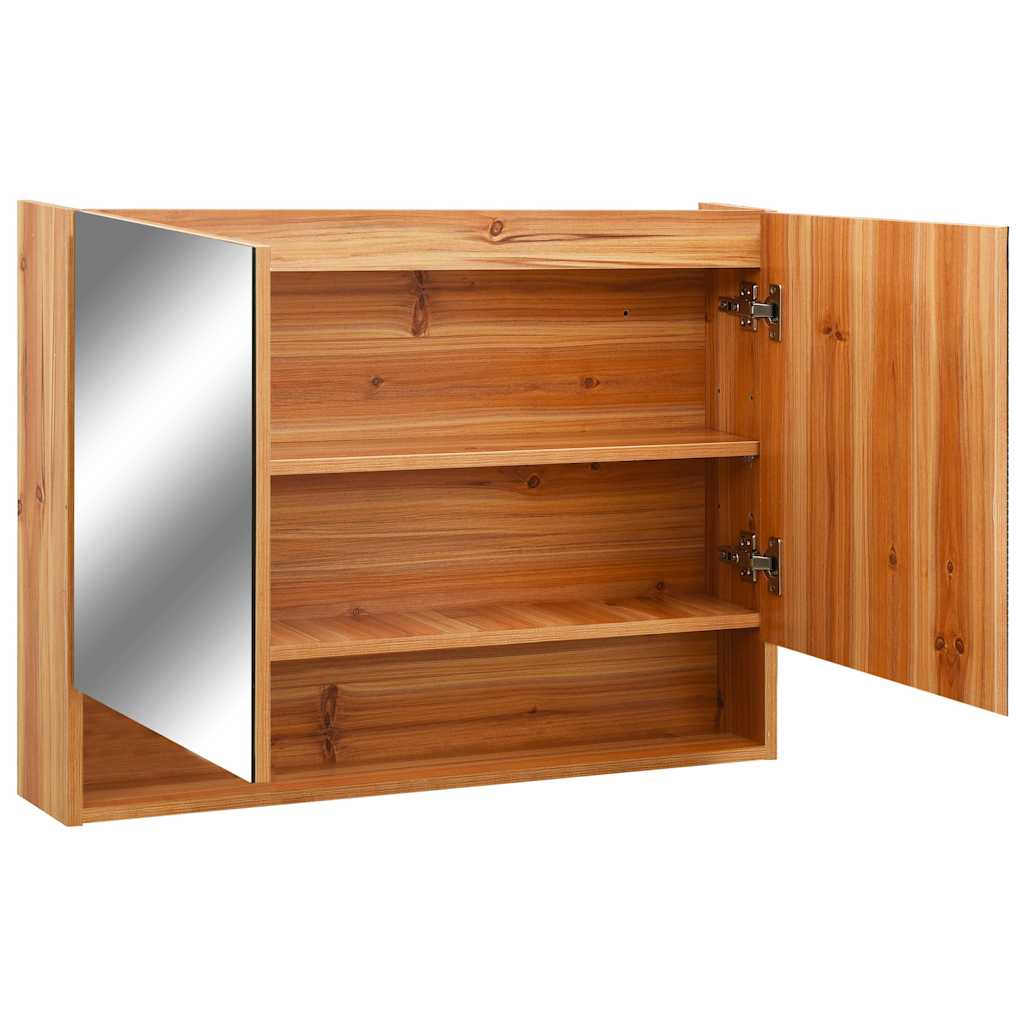 vidaXL LED-Spiegelschrank fürs Bad Eiche 80x15x60 cm MDF