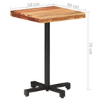 vidaXL Bistrotisch Quadratisch 50x50x75 cm Akazie Massivholz