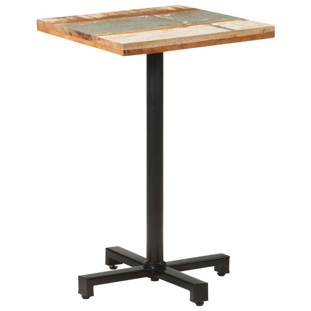 vidaXL Bistrotisch Quadratisch 50x50x75 cm Altholz Massiv
