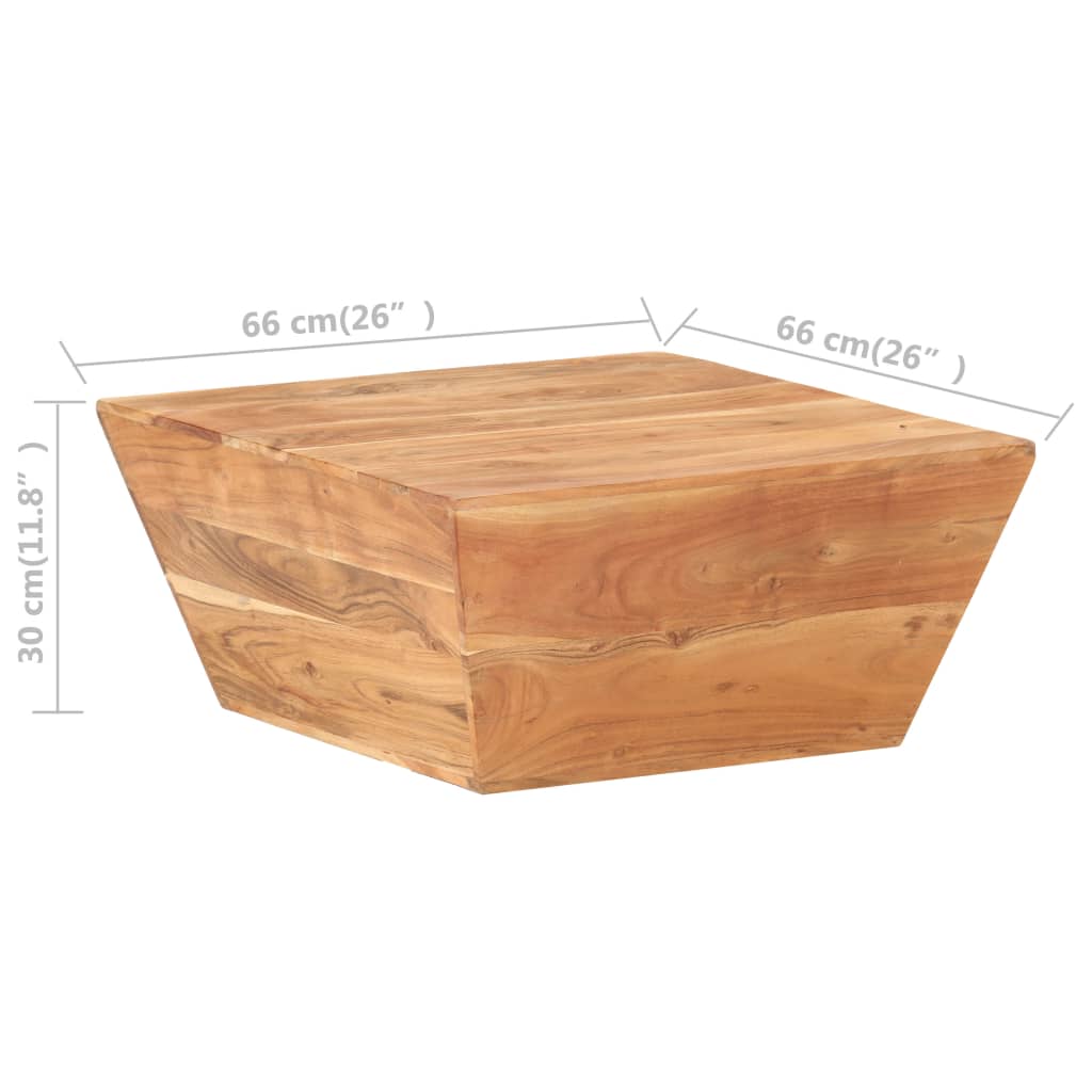 vidaXL Couchtisch V-Form 66x66x30 cm Akazie Massivholz