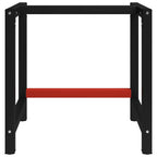 vidaXL Werkbankgestell Metall 80x57x79 cm Schwarz und Rot