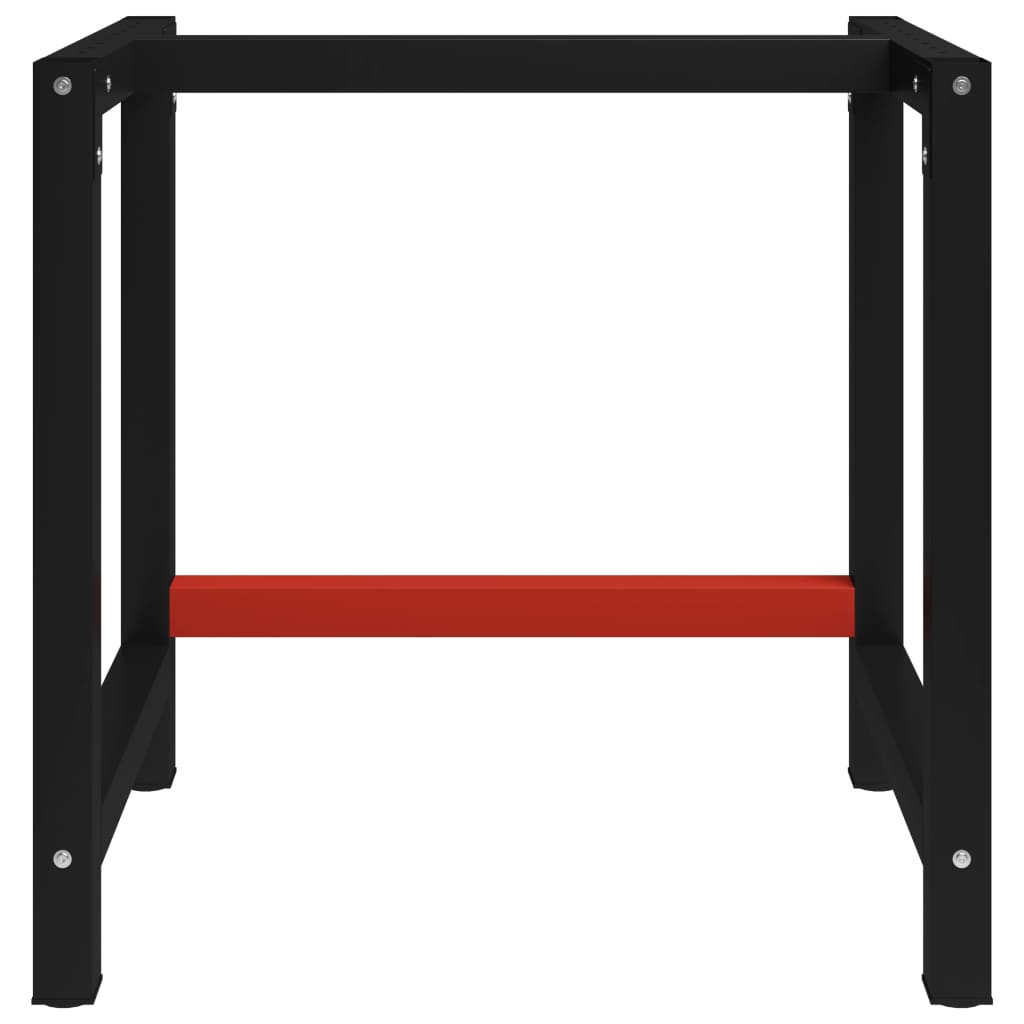 vidaXL Werkbankgestell Metall 80x57x79 cm Schwarz und Rot