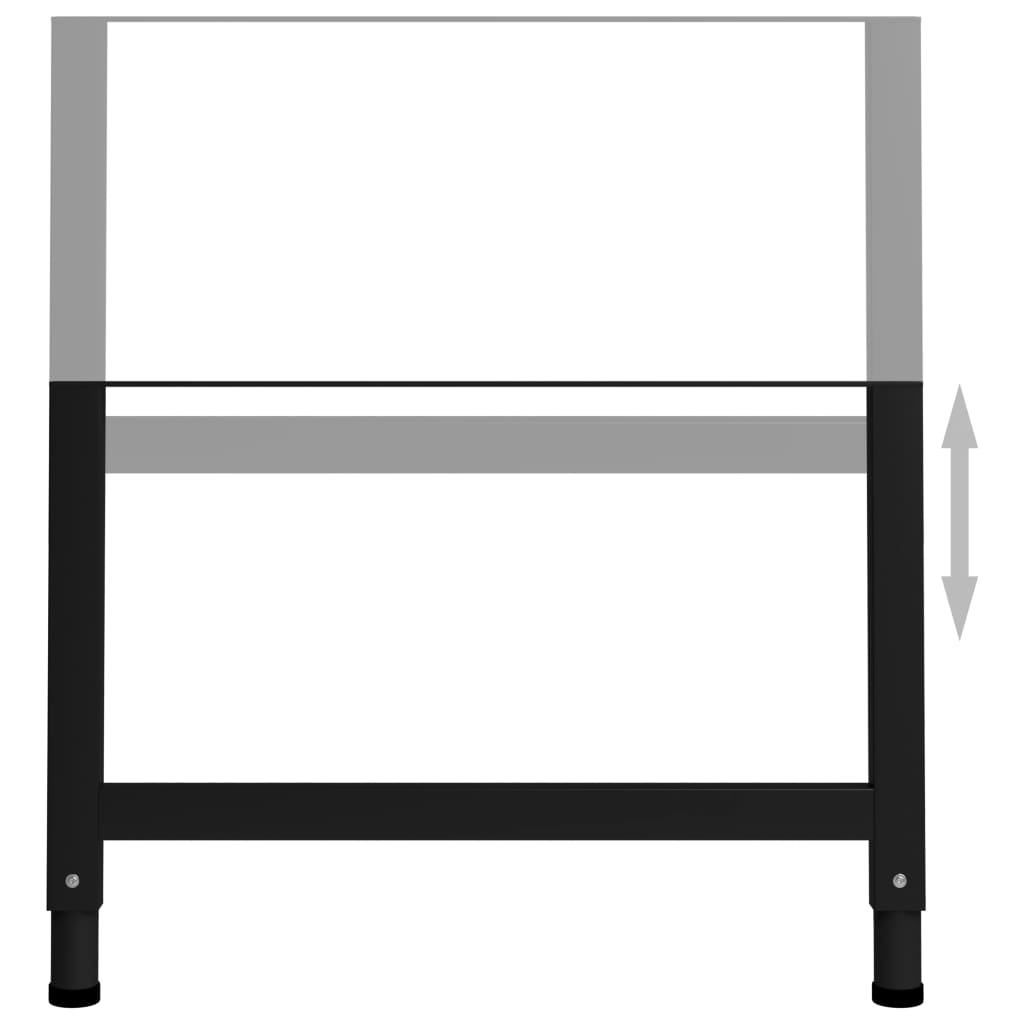 vidaXL Werkbankgestell Verstellbar 2 Stk. Metall 85x(69-95,5) cm