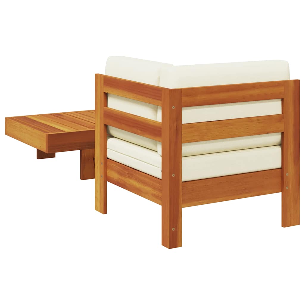 vidaXL 2-tlg. Garten-Lounge-Set mit Cremeweißen Kissen Akazienholz