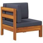 vidaXL Ecksofa mit Dunkelgrauen Kissen Massivholz Akazie