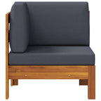 vidaXL Ecksofa mit Dunkelgrauen Kissen Massivholz Akazie