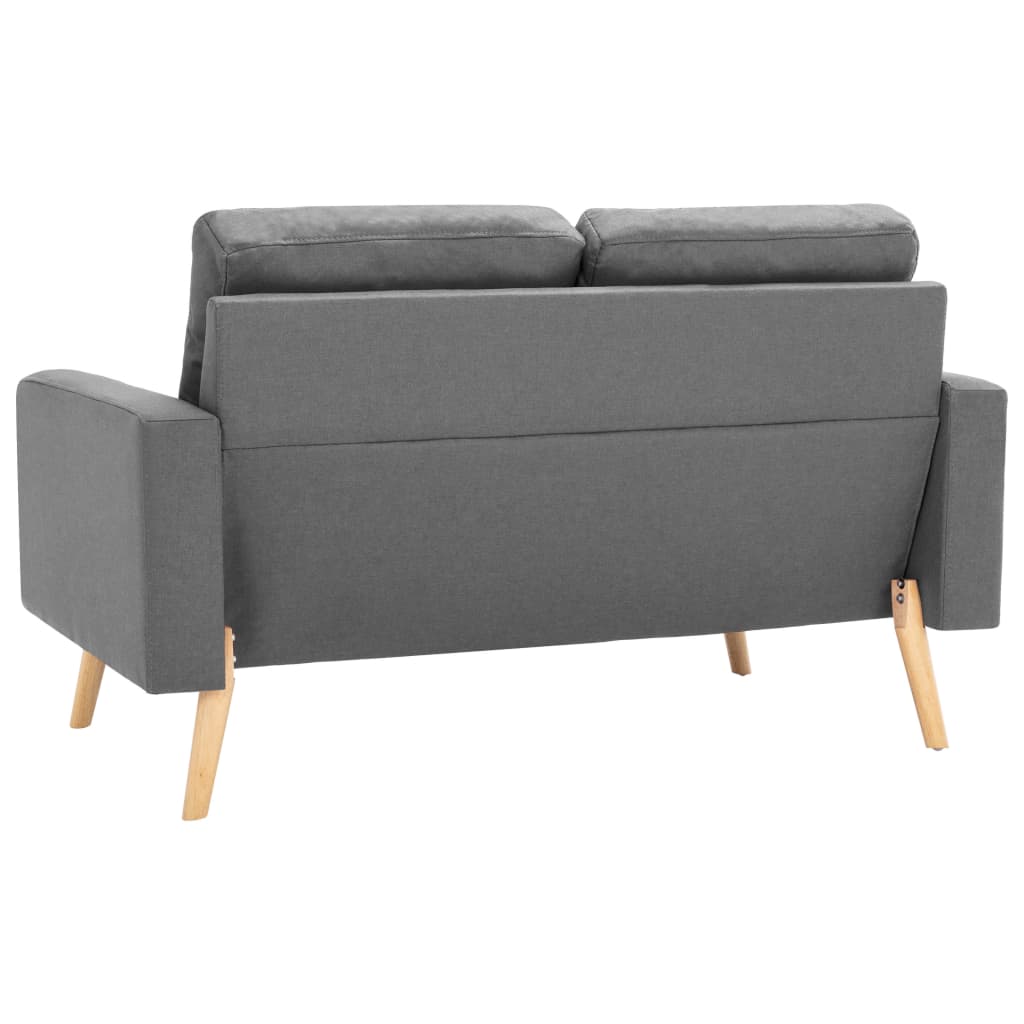 vidaXL 2-tlg. Sofagarnitur Stoff Hellgrau