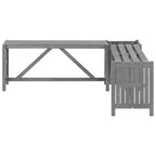 vidaXL Garten-Eckbank mit Pflanzkübel 117 cm Massivholz Akazie Grau
