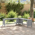 vidaXL Garten-Eckbank mit Pflanzkübel 117 cm Massivholz Akazie Grau