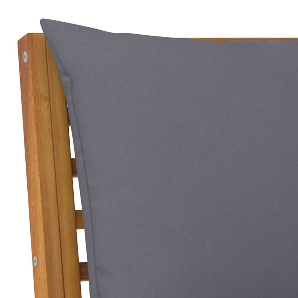 vidaXL Modular-Sofa-Eckteil mit Dunkelgrauen Kissen Massivholz Akazie
