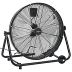 vidaXL Trommelventilator Industriell 60 cm 172,5 W Schwarz