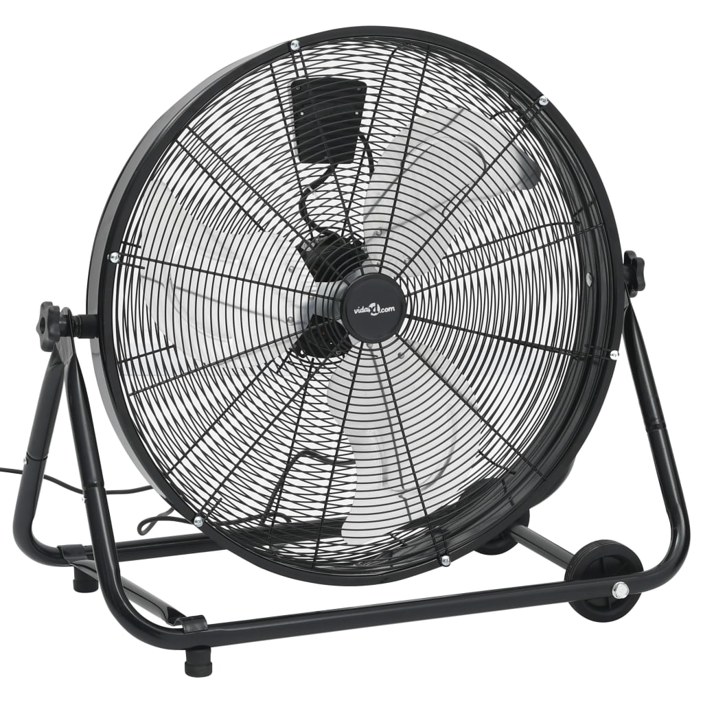 vidaXL Trommelventilator Industriell 60 cm 172,5 W Schwarz