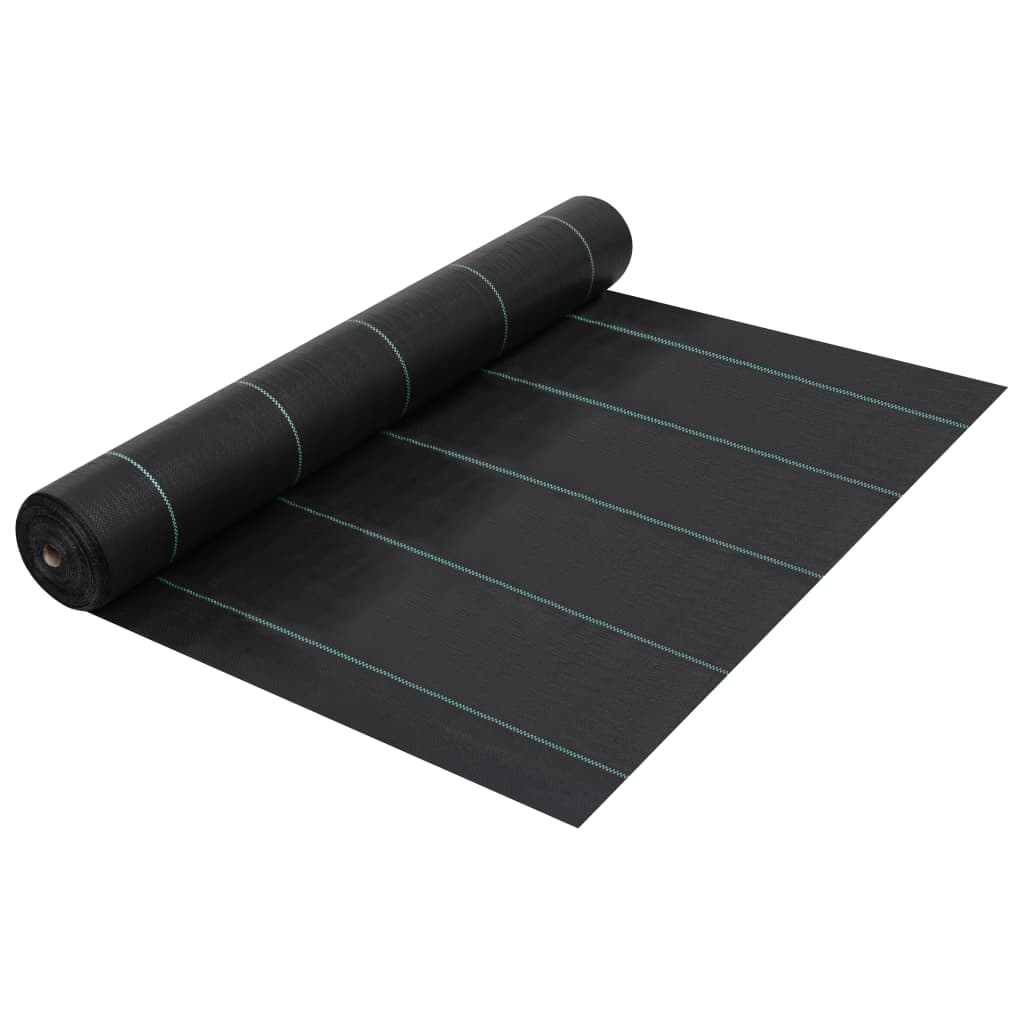 vidaXL Unkrautfolie Schwarz 1x10 m PP
