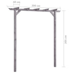 vidaXL Garten-Pergola Grau 200x40x205 cm Imprägniertes Kiefernholz
