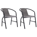 vidaXL Gartenstühle 2 Stk. Kunststoff Rattan-Optik und Stahl 110 kg