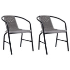 vidaXL Gartenstühle 2 Stk. Kunststoff Rattan-Optik und Stahl 110 kg