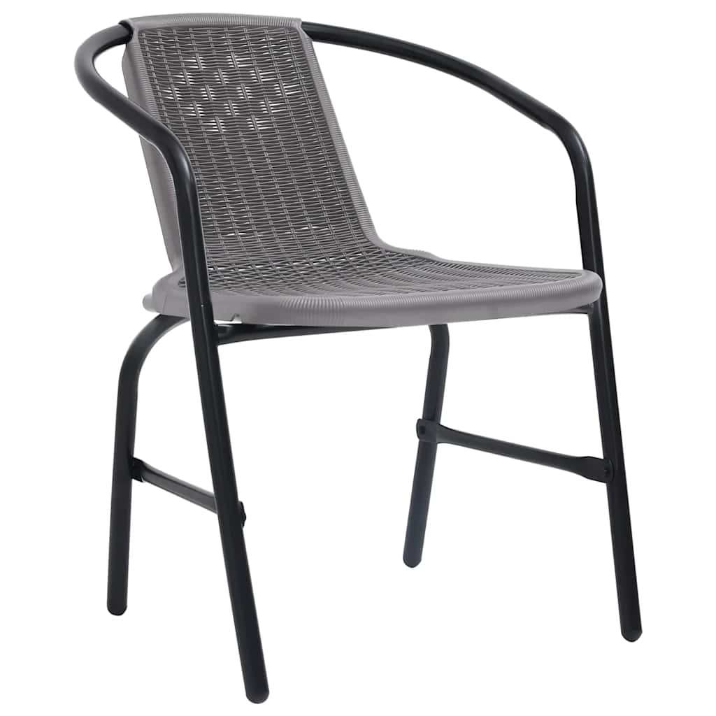 vidaXL Gartenstühle 2 Stk. Kunststoff Rattan-Optik und Stahl 110 kg