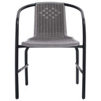vidaXL Gartenstühle 2 Stk. Kunststoff Rattan-Optik und Stahl 110 kg