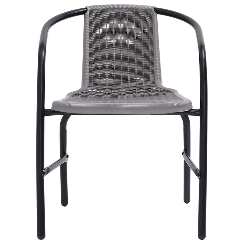 vidaXL Gartenstühle 2 Stk. Kunststoff Rattan-Optik und Stahl 110 kg