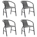 vidaXL Gartenstühle 4 Stk. Kunststoff Rattan-Optik und Stahl 110 kg