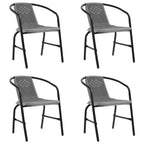 vidaXL Gartenstühle 4 Stk. Kunststoff Rattan-Optik und Stahl 110 kg