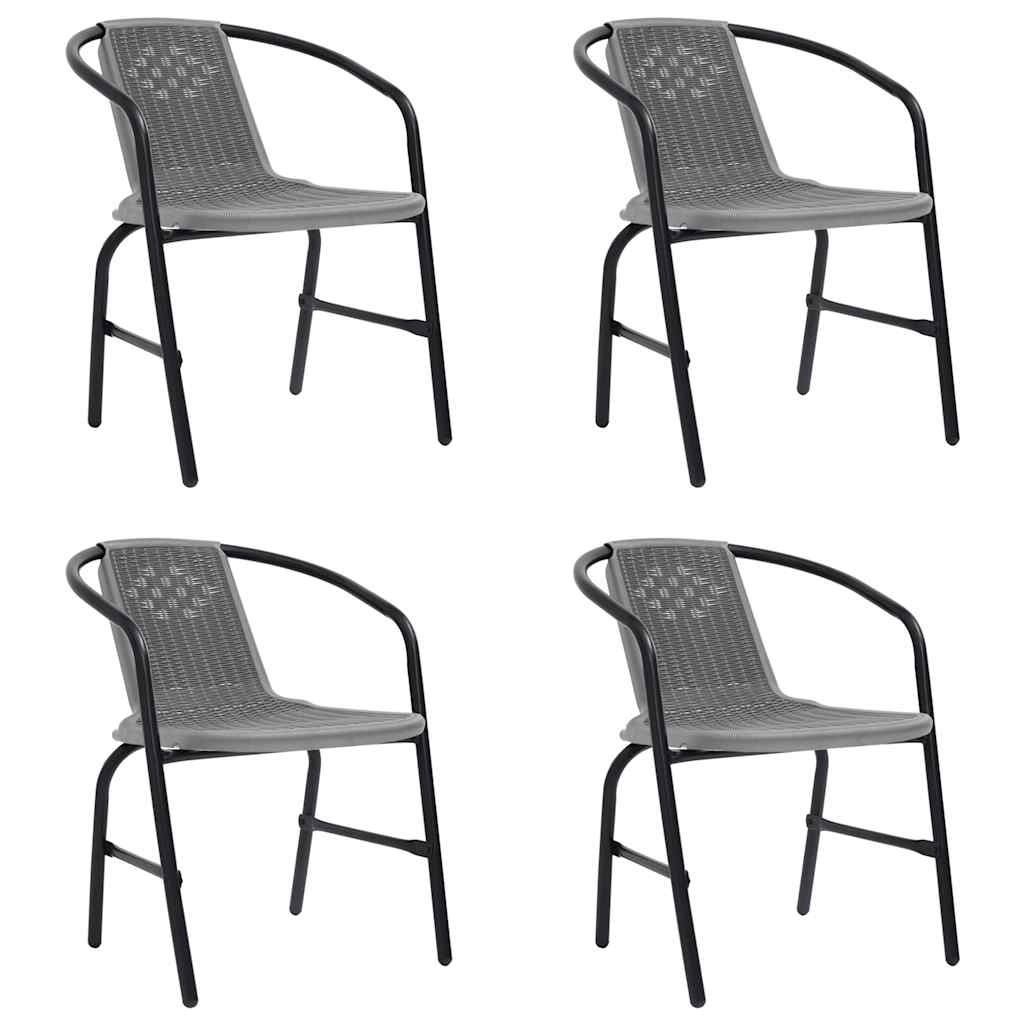vidaXL Gartenstühle 4 Stk. Kunststoff Rattan-Optik und Stahl 110 kg
