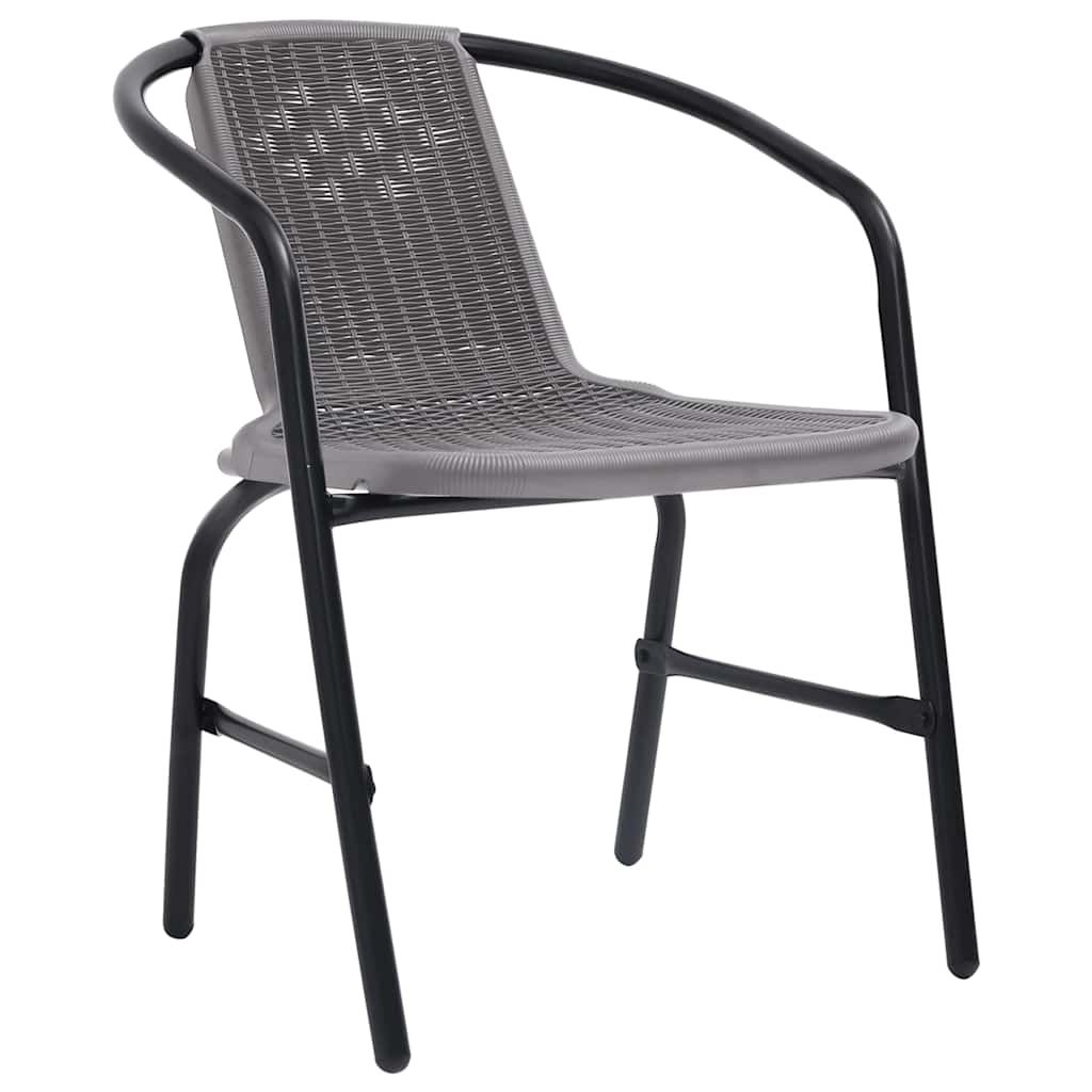 vidaXL Gartenstühle 4 Stk. Kunststoff Rattan-Optik und Stahl 110 kg
