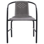 vidaXL Gartenstühle 4 Stk. Kunststoff Rattan-Optik und Stahl 110 kg