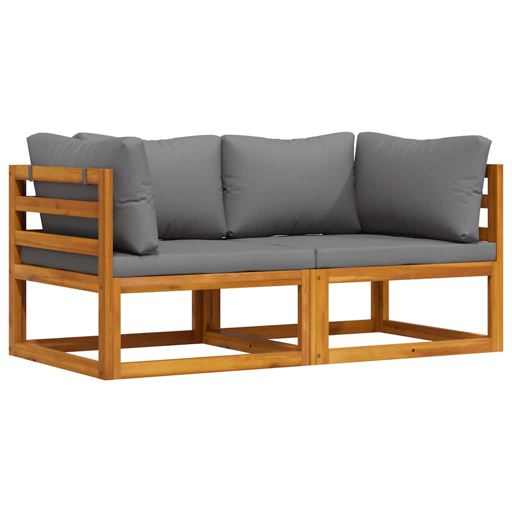 vidaXL Modular-Ecksofas 2 Stk. mit Auflagen Dunkelgrau
