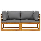 vidaXL Modular-Ecksofas 2 Stk. mit Auflagen Dunkelgrau